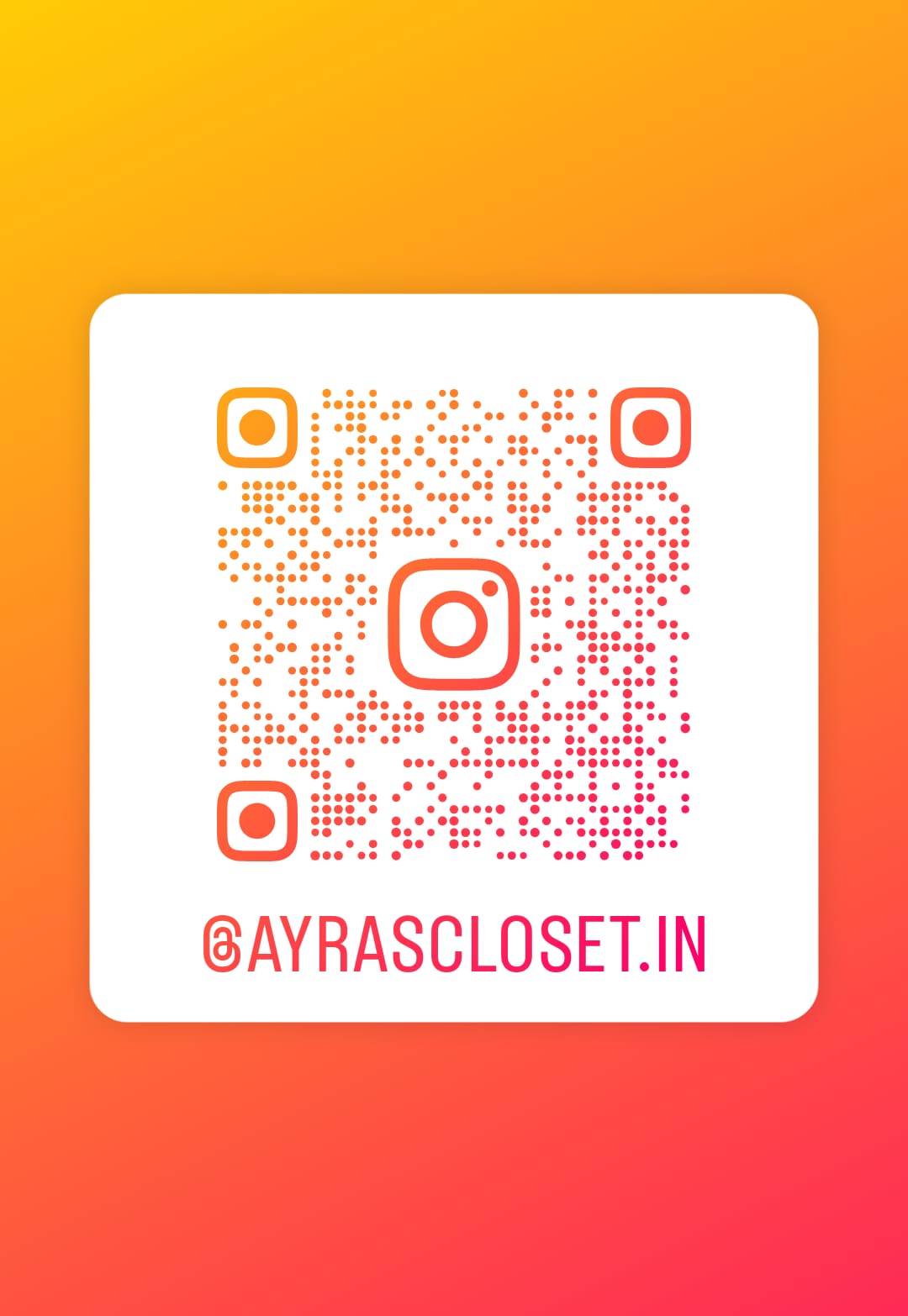 Scan to follow @ayrascloset.in on Instagram